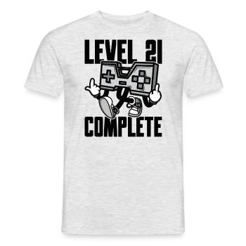 Level 21 Complete Geburtstagsgeschenk 21 Jahre - Männer T-Shirt - Grau meliert - Vorne - AI Model Male 178 dark (178cm)
