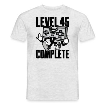 Level 45 Complete Geburtstagsgeschenk 45 Jahre - Männer T-Shirt - Grau meliert - Vorne - AI Model Male 178 dark (178cm)
