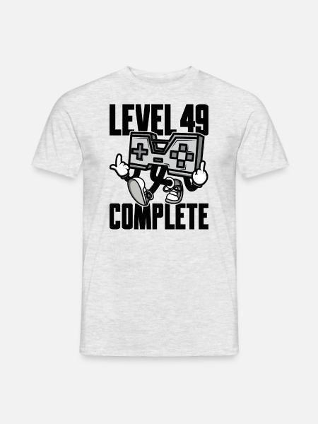 Level 49 Complete Birthday Gift 49 Years - Men's T-Shirt - heather grey