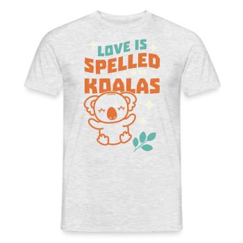 Love Is Spelled As Koalas - Men's T-Shirt - heather grey - Front - AI Model Male 178 dark (178cm)