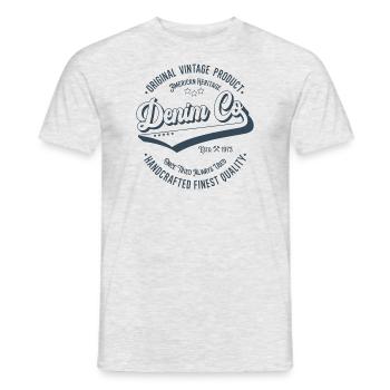 Denim Co. original vintage product handcrafted - Men's T-Shirt - heather grey - Front - AI Model Male 178 dark (178cm)