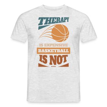 Entraîneur de lancer franc de basketball thérapeutique - T-shirt homme - gris chiné - Devant - AI Model Male 178 dark (178cm)