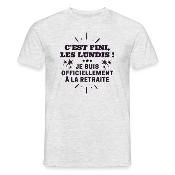 Libérée délivrée retraitée, cadeau retraite - T-shirt homme - gris chiné - Devant - AI Model Male 178 dark (178cm)
