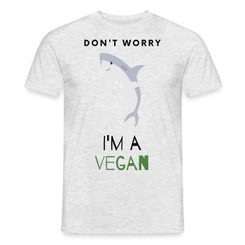 Ne vous inquiétez pas, je suis végétalien - T-shirt homme - gris chiné - Devant - AI Model Male 178 dark (178cm)