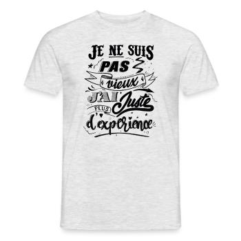 Je ne suis pas vieux j'ai juste plus d'expérience - T-shirt homme - gris chiné - Devant - AI Model Male 178 dark (178cm)