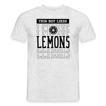 Junge mag Zitronensaft Limonade Sommerfrüchte - Männer T-Shirt - Grau meliert - Vorne - AI Model Male 178 dark (178cm)