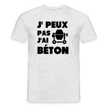 t-shirt humour maçon jai béton cadeau homme - T-shirt homme - gris chiné - Devant - AI Model Male 178 dark (178cm)