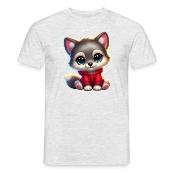 Wolf 8 - Männer T-Shirt - Grau meliert - Vorne - AI Model Male 178 dark (178cm)