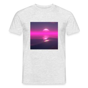 Sunset Retro - Men's T-Shirt - heather grey - Front - AI Model Male 178 dark (178cm)