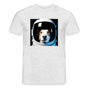 Chien dans l’espace - T-shirt homme - gris chiné - Devant - AI Model Male 178 dark (178cm)