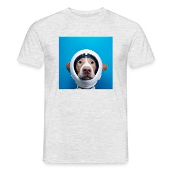 Chien dans l’espace - T-shirt homme - gris chiné - Devant - AI Model Male 178 dark (178cm)