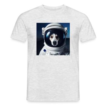 Chien dans l’espace - T-shirt homme - gris chiné - Devant - AI Model Male 178 dark (178cm)