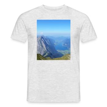 Autriche Suisse Bavière Alpes Montagnes Randonnée - T-shirt homme - gris chiné - Devant - AI Model Male 178 dark (178cm)