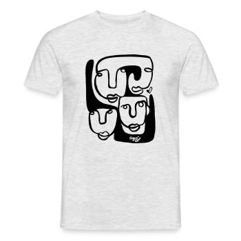 - Heart People - Männer T-Shirt - Grau meliert - Vorne - AI Model Male 178 dark (178cm)