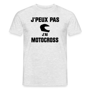 J'PEUX PAS JAI MOTOCROSS - T-shirt homme - gris chiné - Devant - AI Model Male 178 dark (178cm)