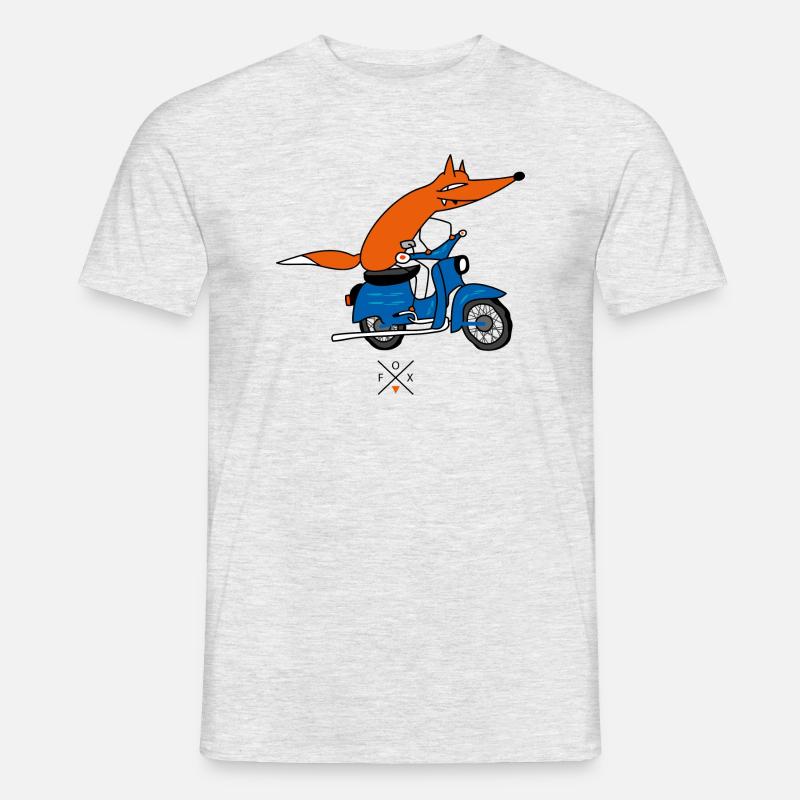 Schlauer Mopedfahrer - Männer T-Shirt - Grau meliert