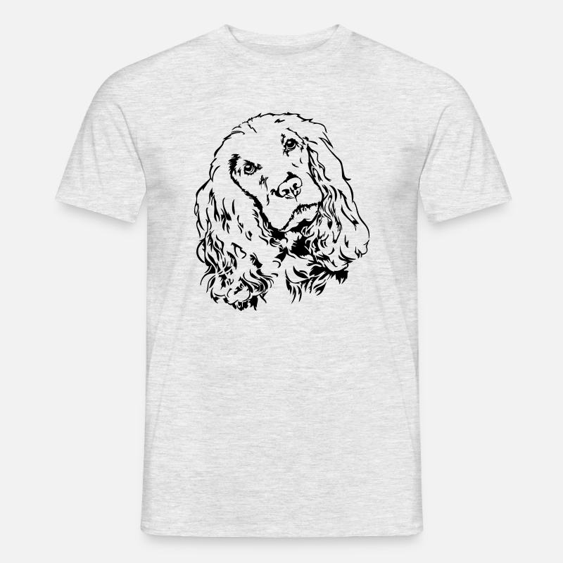 COCKER SPANIEL Portrait Wilsigns - Männer T-Shirt - Grau meliert