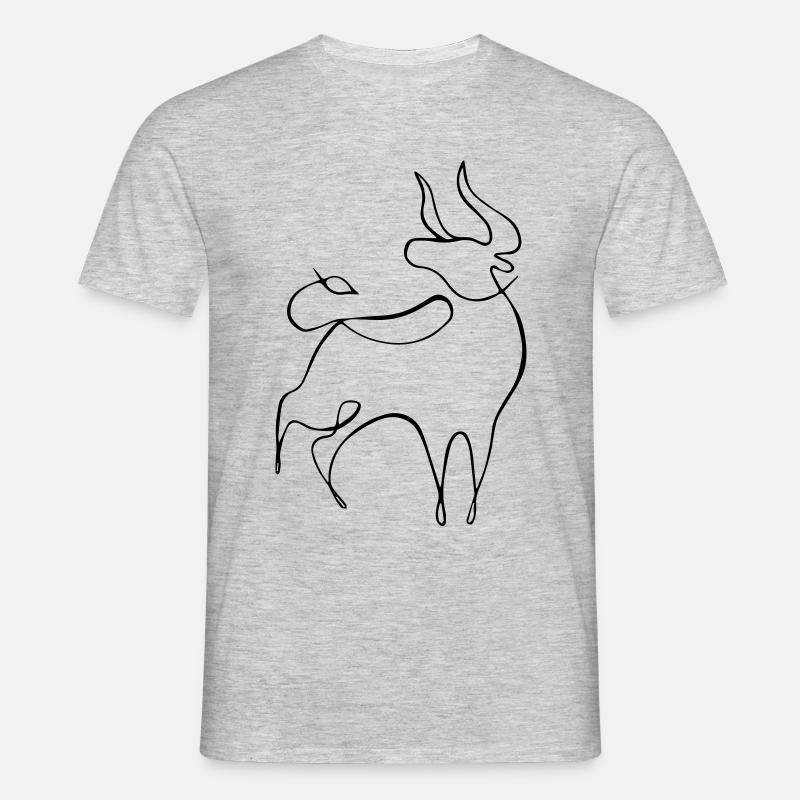 Stier - Männer T-Shirt - Grau meliert