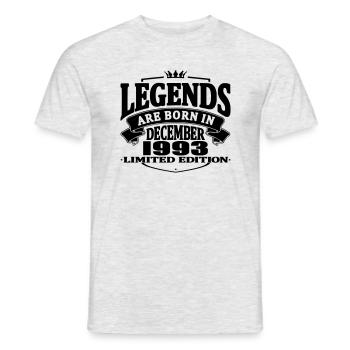 Les légendes sont nées en décembre 1993 - T-shirt homme - gris chiné - Devant - AI Model Male 178 dark (178cm)