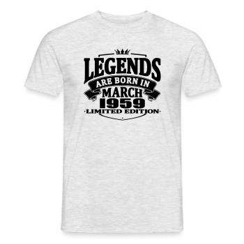 Legends are born in march 1959 - Men's T-Shirt - heather grey - Front - AI Model Male 178 dark (178cm)