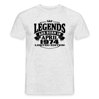 Les légendes sont nées en avril 1974 - T-shirt homme - gris chiné - Devant - AI Model Male 178 dark (178cm)