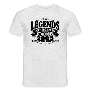 Die Legenden sind im Oktober 2005 geboren - Männer T-Shirt - Grau meliert - Vorne - AI Model Male 178 dark (178cm)