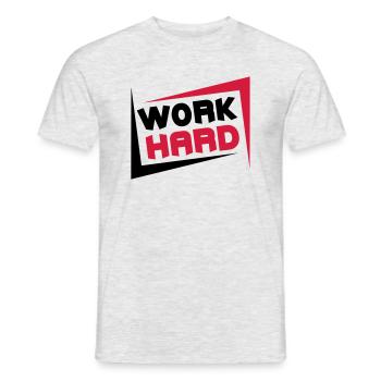 Work Hard - Männer T-Shirt - Grau meliert - Vorne - AI Model Male 178 dark (178cm)