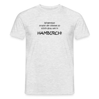 Nirgendwo strahlt der Himmel so schoen wie in - Männer T-Shirt - Grau meliert - Vorne - AI Model Male 178 dark (178cm)