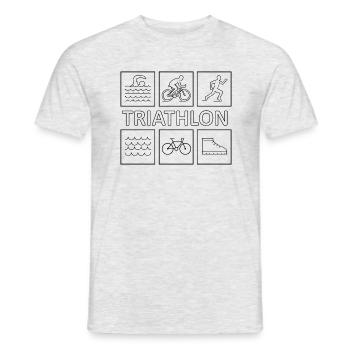 Triathlon - T-shirt homme - gris chiné - Devant - AI Model Male 178 dark (178cm)