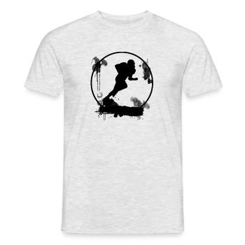 American Football meets Retro Style Schwarz - Männer T-Shirt - Grau meliert - Vorne - AI Model Male 178 dark (178cm)