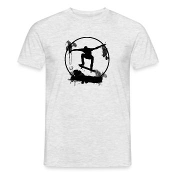 Skateboard Love Love Black - Men's T-Shirt - heather grey - Front - AI Model Male 178 dark (178cm)