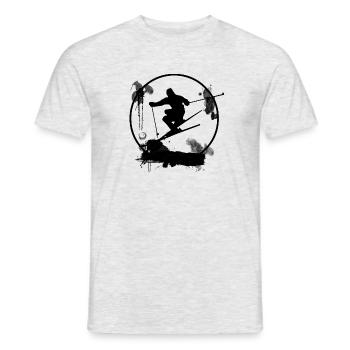 Ski Love Love Black - Men's T-Shirt - heather grey - Front - AI Model Male 178 dark (178cm)