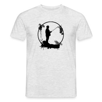 Angler Fishing Black - Men's T-Shirt - heather grey - Front - AI Model Male 178 dark (178cm)