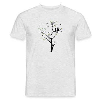 Cat Tree Cats Couple Love Love Black - Men's T-Shirt - heather grey - Front - AI Model Male 178 dark (178cm)