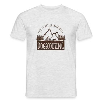 Dogscooting Life is better with Dogs - Männer T-Shirt - Grau meliert - Vorne - AI Model Male 178 dark (178cm)