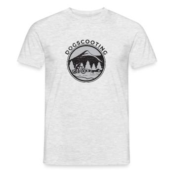 Dogscooting scooter conduite avec chien - T-shirt homme - gris chiné - Devant - AI Model Male 178 dark (178cm)