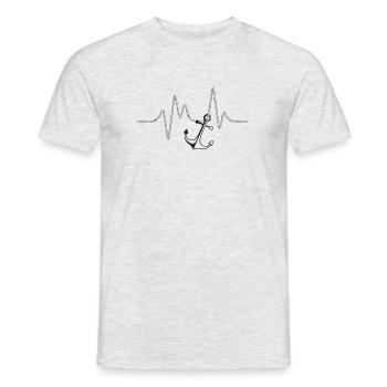Heartbeat maritime anchor - Men's T-Shirt - heather grey - Front - AI Model Male 178 dark (178cm)