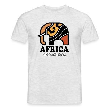 Éléphant I AFRIQUE Faune - T-shirt homme - gris chiné - Devant - AI Model Male 178 dark (178cm)