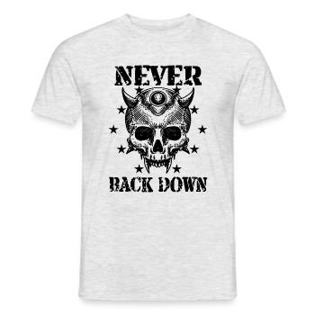 Crâne ne recule jamais la résistance - T-shirt homme - gris chiné - Devant - AI Model Male 178 dark (178cm)