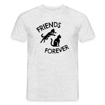 Playing cats Playing Cats Friends forever - Men's T-Shirt - heather grey - Front - AI Model Male 178 dark (178cm)