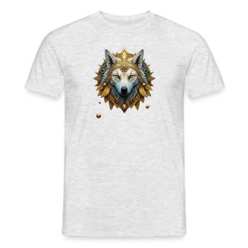Loup blanc - T-shirt homme - gris chiné - Devant - AI Model Male 178 dark (178cm)