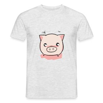 Pig piglets - Men's T-Shirt - heather grey - Front - AI Model Male 178 dark (178cm)