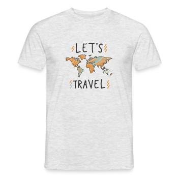 Weltkarte Let's Travel - Männer T-Shirt - Grau meliert - Vorne - AI Model Male 178 dark (178cm)