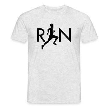 Run (Silhouette Runner) - T-shirt homme - gris chiné - Devant - AI Model Male 178 dark (178cm)