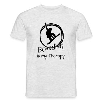 Boarding is my Therapy - Männer T-Shirt - Grau meliert - Vorne - AI Model Male 178 dark (178cm)