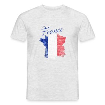 Frankreich France - Männer T-Shirt - Grau meliert - Vorne - AI Model Male 178 dark (178cm)