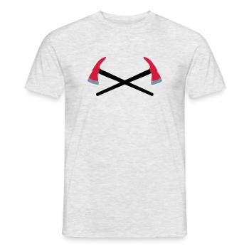 Feuerwehr Axt gekreuzt - Männer T-Shirt - Grau meliert - Vorne - AI Model Male 178 dark (178cm)