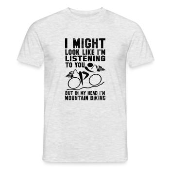 regarder comme je vous écoute - VTT - T-shirt homme - gris chiné - Devant - AI Model Male 178 dark (178cm)