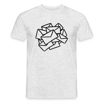 Viele Briefe Brief Post Nachrichten Sendung - Männer T-Shirt - Grau meliert - Vorne - AI Model Male 178 dark (178cm)