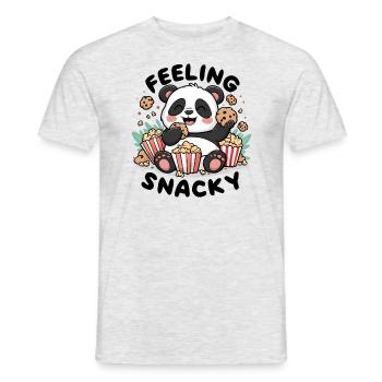 Panda - Feeling Snacky - Men's T-Shirt - heather grey - Front - AI Model Male 178 dark (178cm)